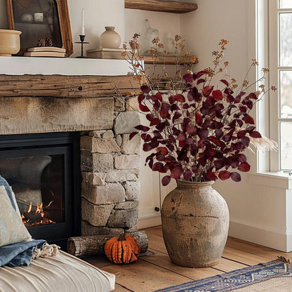 Künstliche Herbstblätter Deko Herbst Fagus Sylvatica Burgunderrot