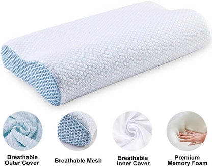 Orthopädisches Memory Foam Kopfkissen mit Bambus Bezug