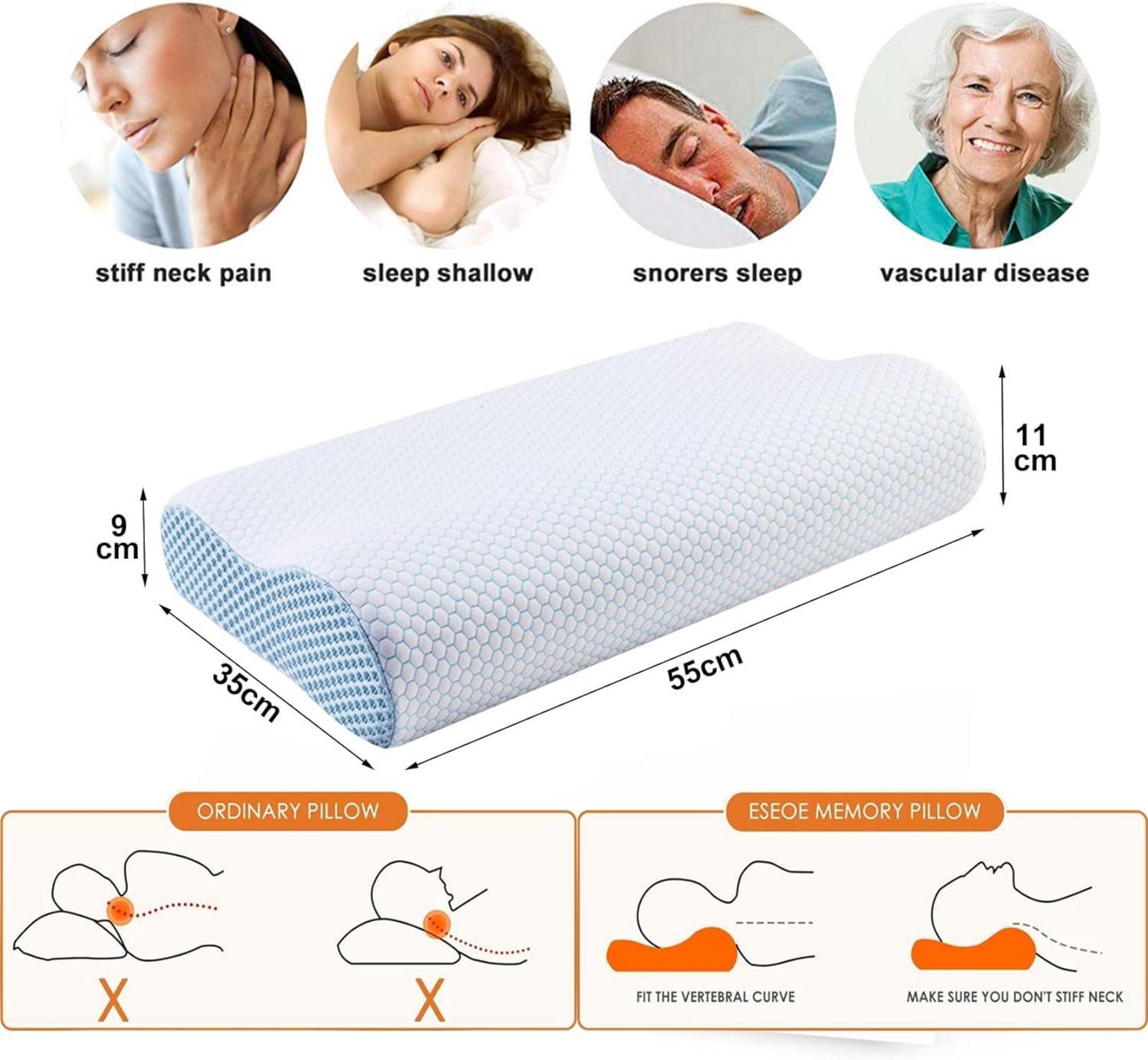 Ecosafeter 2024 Upgrade Memory Foam Nackenkissen Orthopädisch für Seiten- und