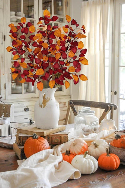 Künstliche Herbstblätter Orange Deko Herbst Fagus 97cm