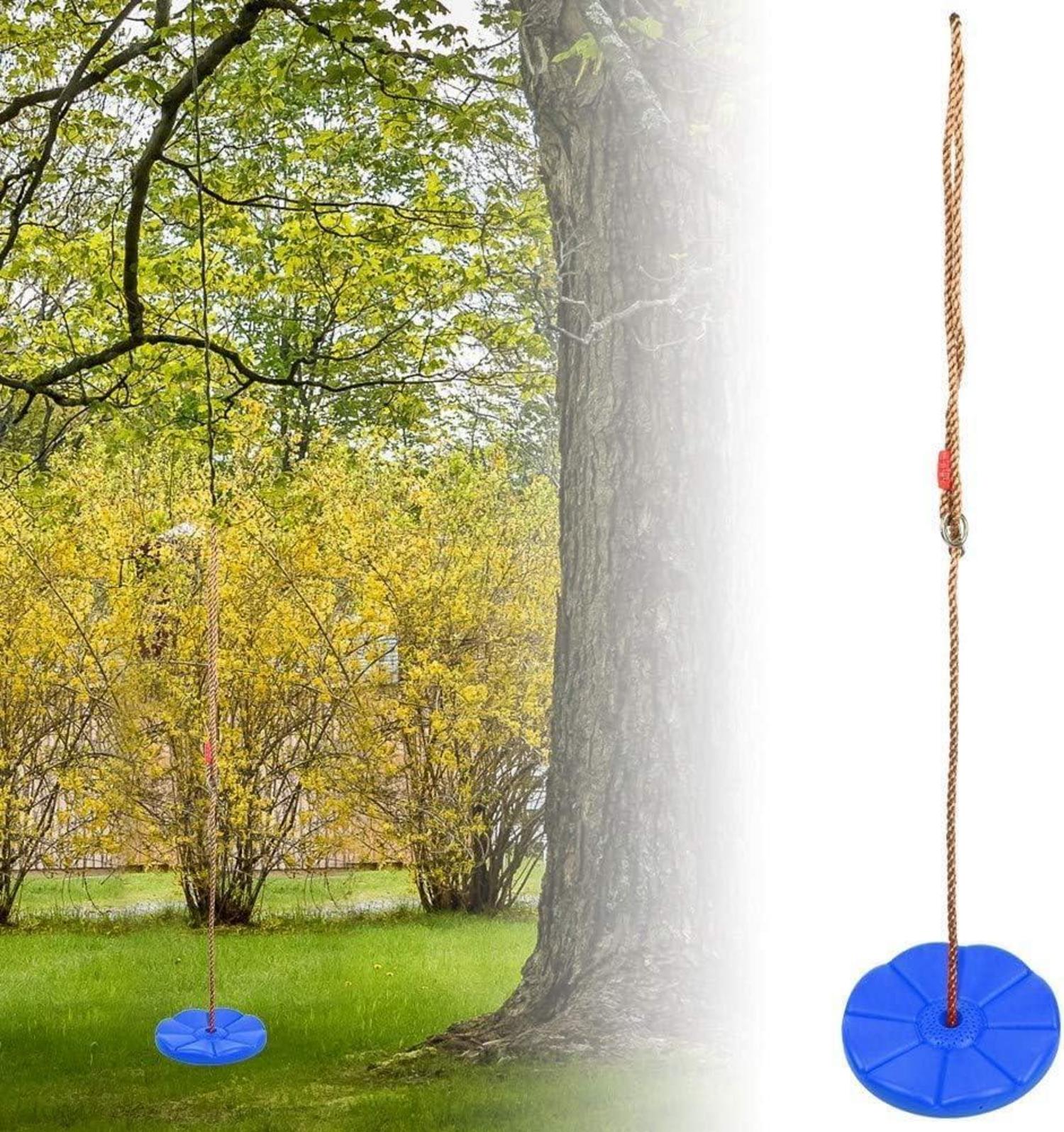 Outdoor Kinder Schaukel mit Plattform und Kletterseil - Draußen Garten Schaukel