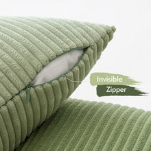4er Set Kordsamt Kissenbezug 40x40 cm Grün für Sofa