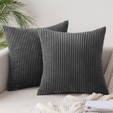 Kord Kissenbezug Dunkelgrau 40x40cm 2er Set Weich Sofa Wohnzimmer