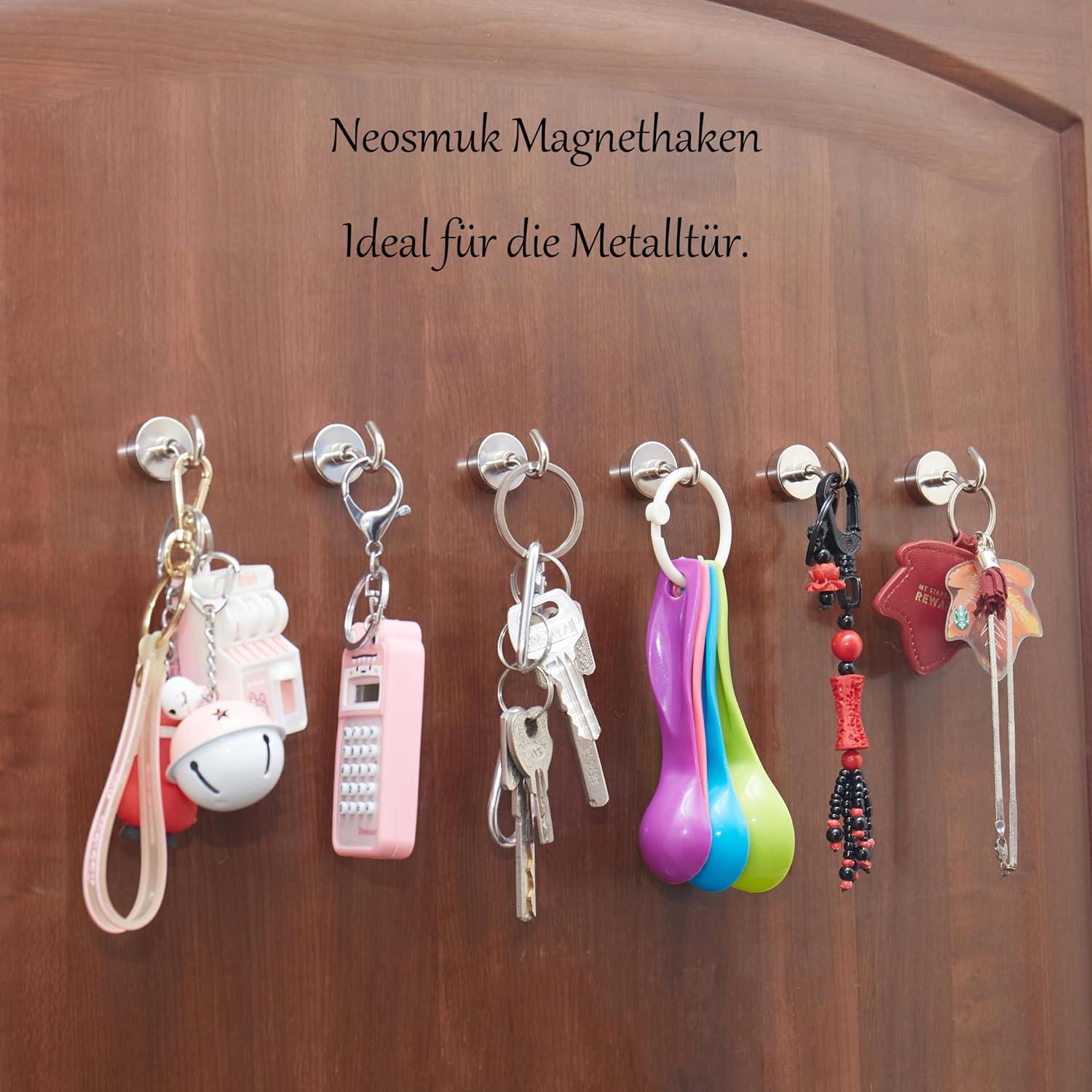 Neosmuk Magnethaken 15kg Hochleistungsmagnet Haken Kühlschrank Vorhang 10er Pack