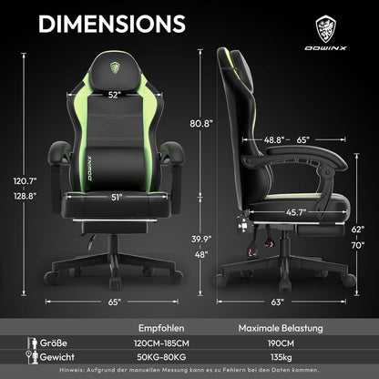 Gaming Stuhl Racing Gamer Stuhl mit Massage Lendenwirbelstütze und