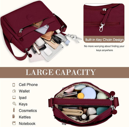 Umhängetasche Damen Nylon Crossbody Bag