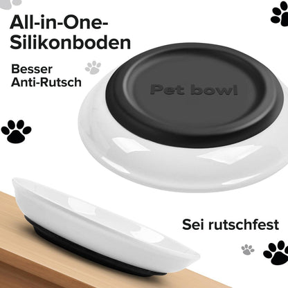 Futternapf Katze Set Keramik 6 Stück Rutschfester Silikon