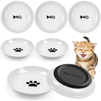 Futternapf Katze Set Keramik 6 Stück Rutschfester Silikon