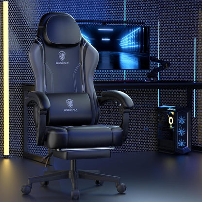 Dowinx Gaming Stuhl mit Massage Lendenwirbelstütze und