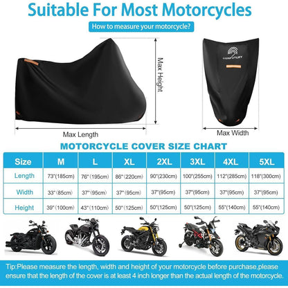 Motorradabdeckung wasserdicht 600D Oxford mit Nummernschildfenster