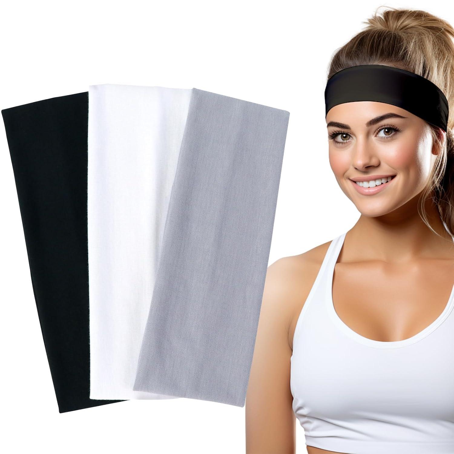 Sport Stirnbänder Set 3er Pack rutschfest elastisch Yoga Headbands