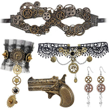 Steampunk Kostüm Set Damen mit Maske & Schmuck