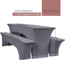 Elastische Biertischhussen Set Hellgrau 220x70x70cm