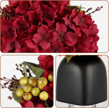 Künstliche Hortensien Blumengesteck Burgunderrot in