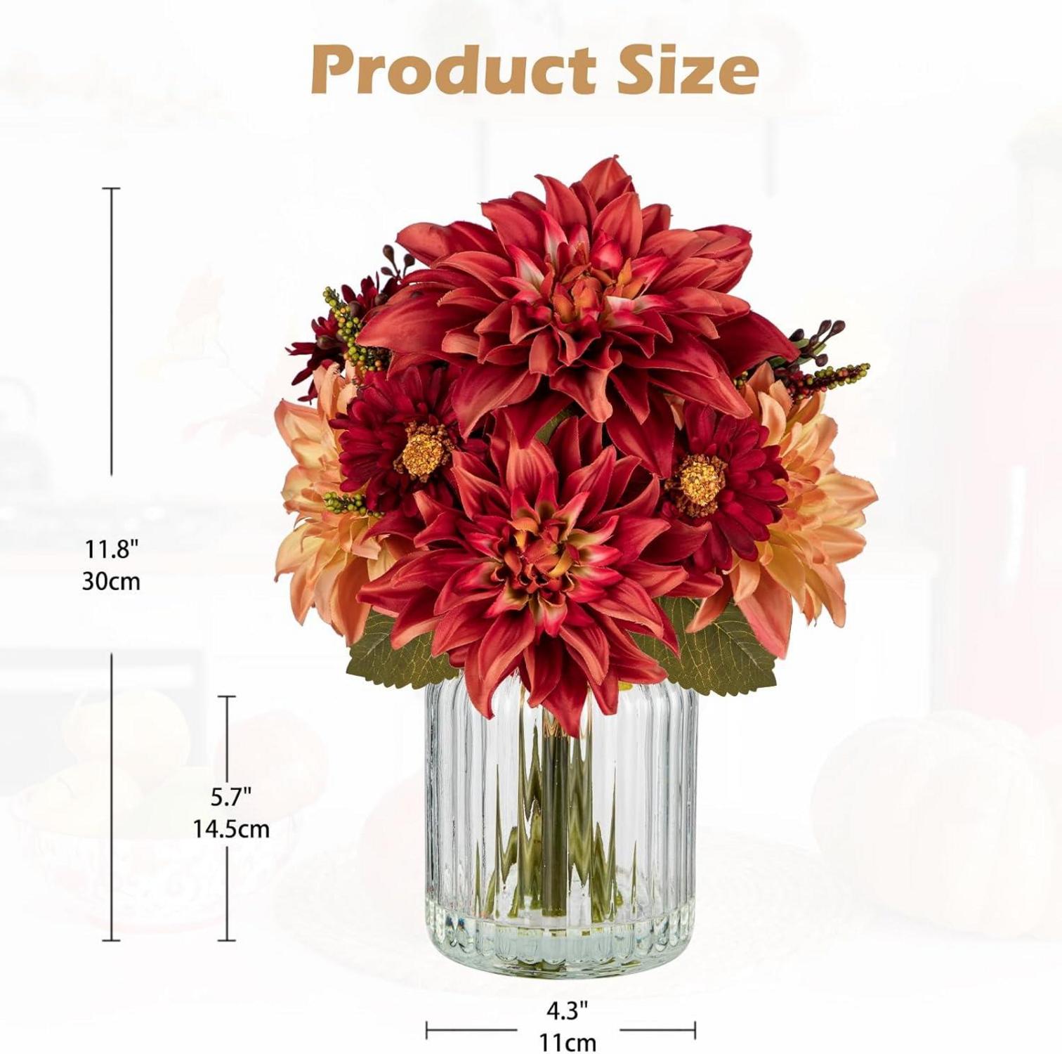 Künstliche Dahlia Chrysantheme Blumengesteck Herbstdekoration 30 cm