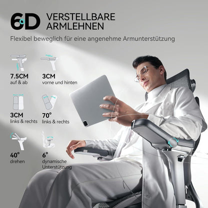 Ergonomischer Bürostuhl mit dynamischer Lendenwirbelstütze