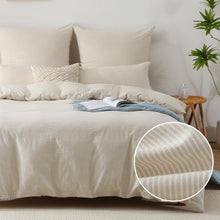 SOULFUL Bettwäsche Gestreift 135x200 Beige 2tlg. 100% Baumwolle ÖKOTEX