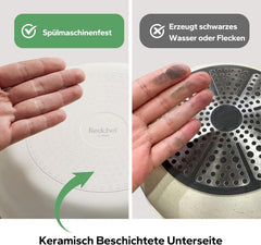 Redchef Keramik Topf Pfannen Set Abnehmbar Thermogriff Beige 5-teilig