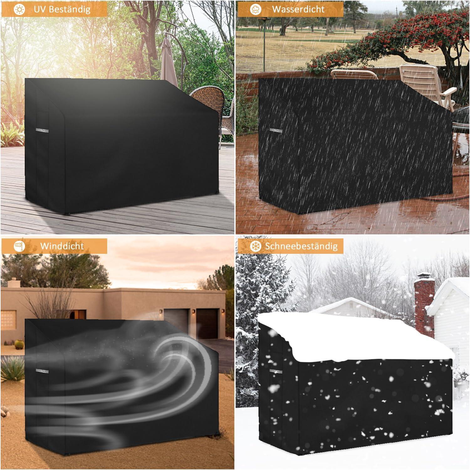 Dokon 4-Sitzer Gartenbank Abdeckung Schwarz 193x66x63/89cm