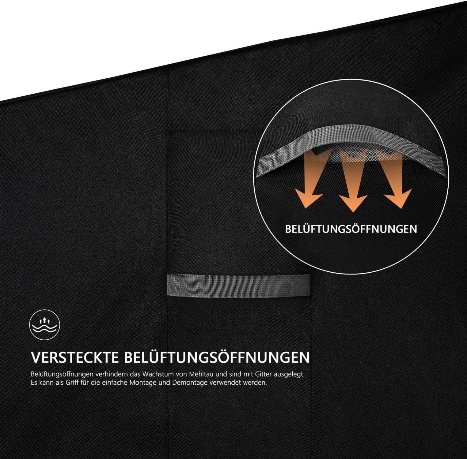 Gartenbank Abdeckung Schwarz 4-Sitzer UV-beständig wasserdicht 600D Oxford