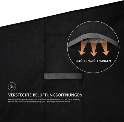 Gartenbank Abdeckung Schwarz 4-Sitzer UV-beständig wasserdicht 600D Oxford