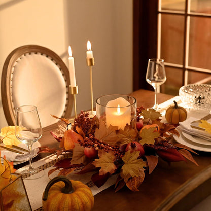 Herbstkranz 45 cm Türkranz mit künstliche Früchte Ahornblatt