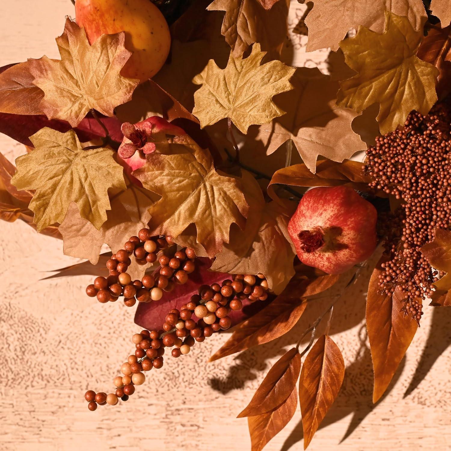 Herbstkranz mit Künstlichen Früchten und Ahornblatt 45cm