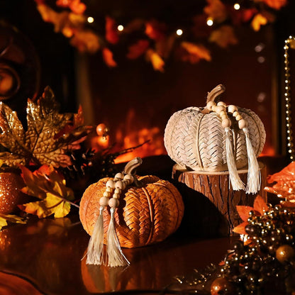 Herbstdeko Kürbis Deko 2er Set Simulation Kunstharz Pumpkin 10/13cm