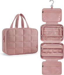 Kulturbeutel zum Aufhängen Puffy Makeup Bag Organizer dunkelrot