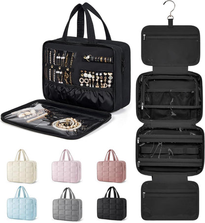 BAGSMART Kulturbeutel für Damen - Groß, Schmuck Organizer, Schwarz