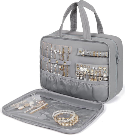 Kulturbeutel Damen Kosmetiktasche Aufhängen Grau Organizer Makeup Bag
