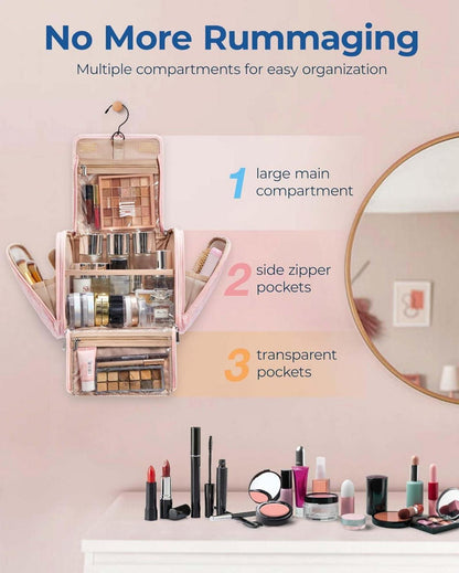 Hängender Make-Up Organizer Kulturbeutel Damen Rosa