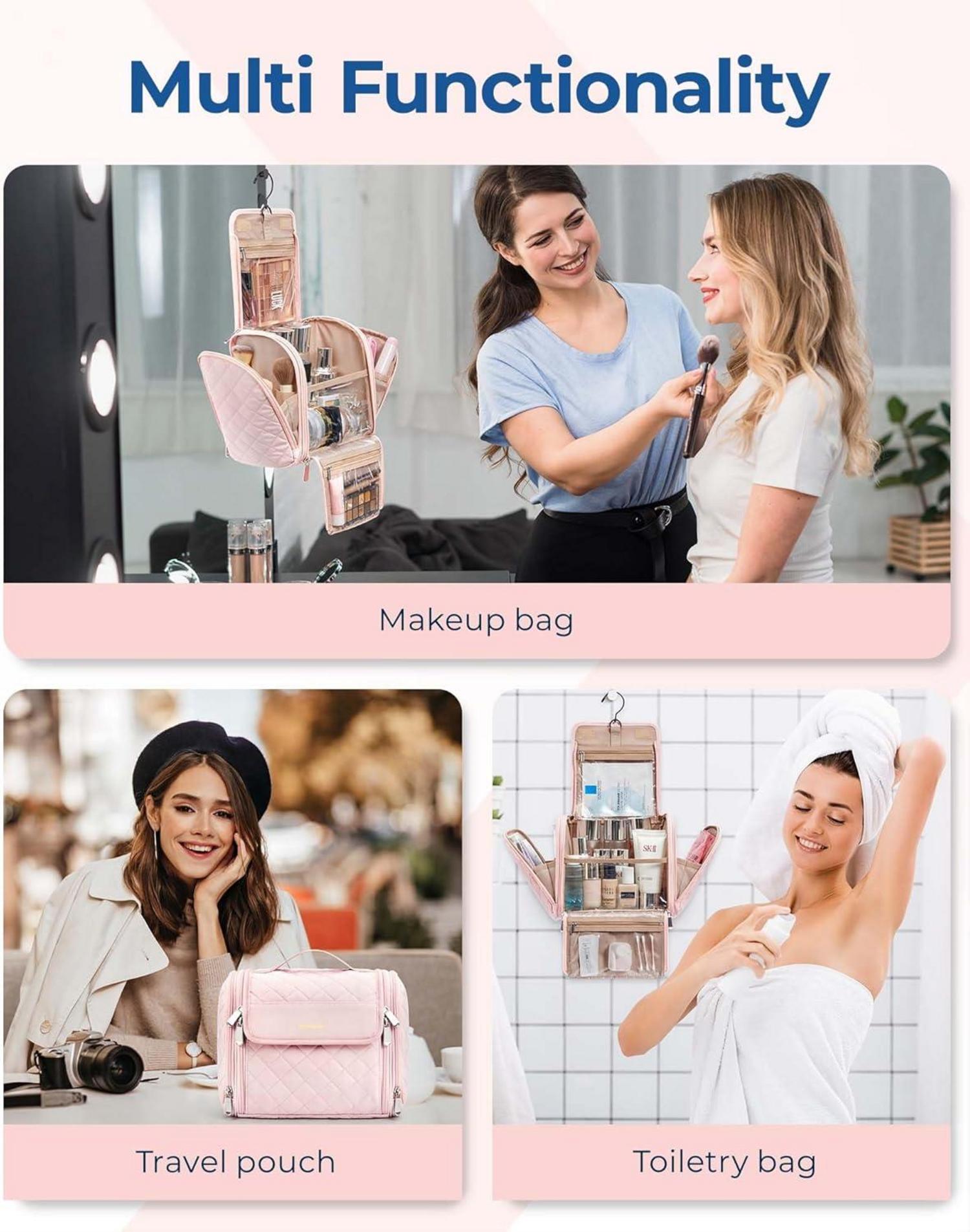 BAGSMART Make-Up Organizer Kulturbeutel für Frauen & Mädchen Rosa