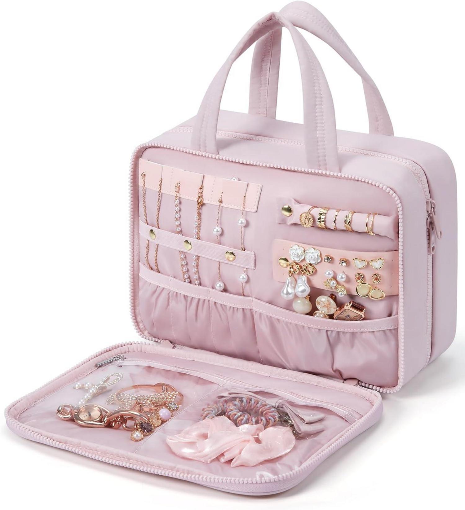 BAGSMART Kulturbeutel zum Aufhängen Rosa Groß Makeup Organizer