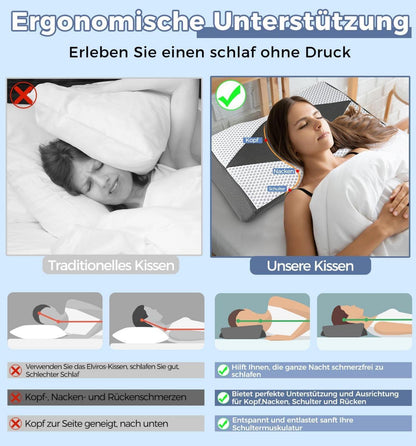 Memory Foam Orthopädisches Kissen für Nackenschmerzen & Schnarchen