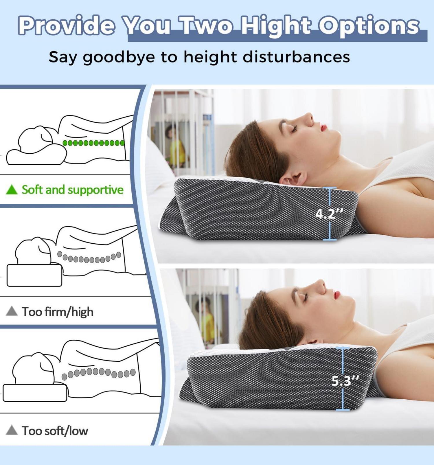 Orthopädisches Memory Foam Nackenkissen für Schlafpositionen-Grau