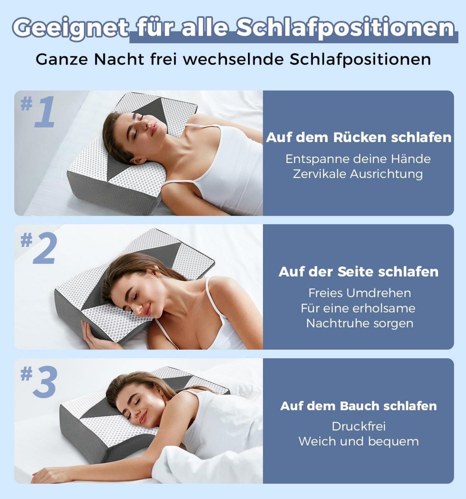 Orthopädisches Memory Foam Nackenkissen - Ergonomisches