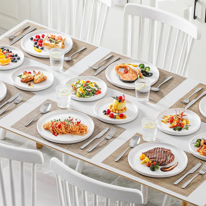 Vancasso VENUS Speiseteller Set 6 Personen Steingut Weiß 8 inch