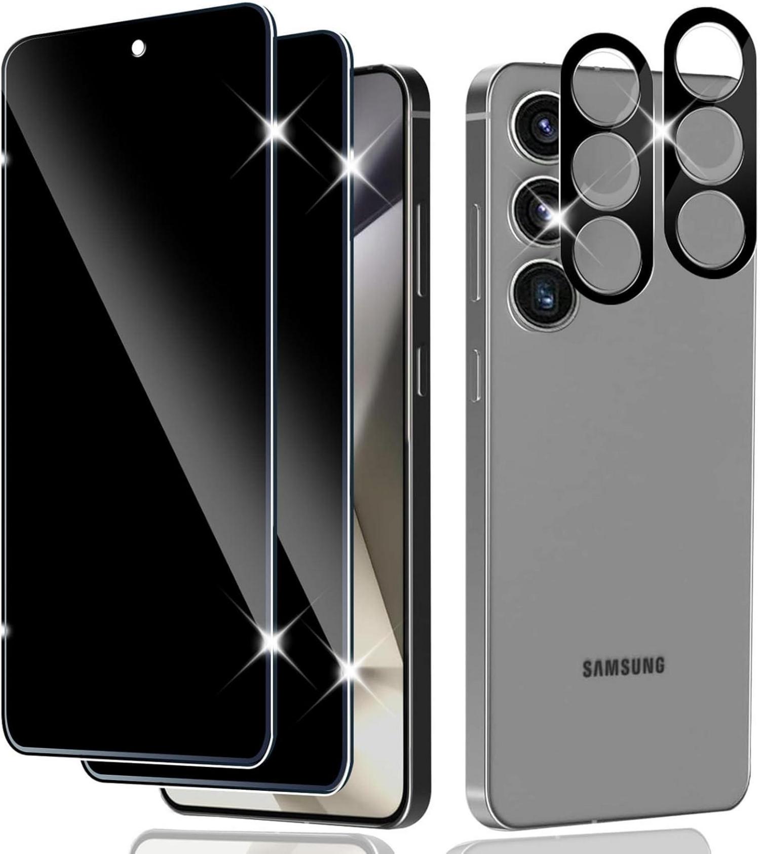Sichtschutz Schutzfolie Samsung Galaxy S24 Panzerglas 2 Stück Anti-Spy