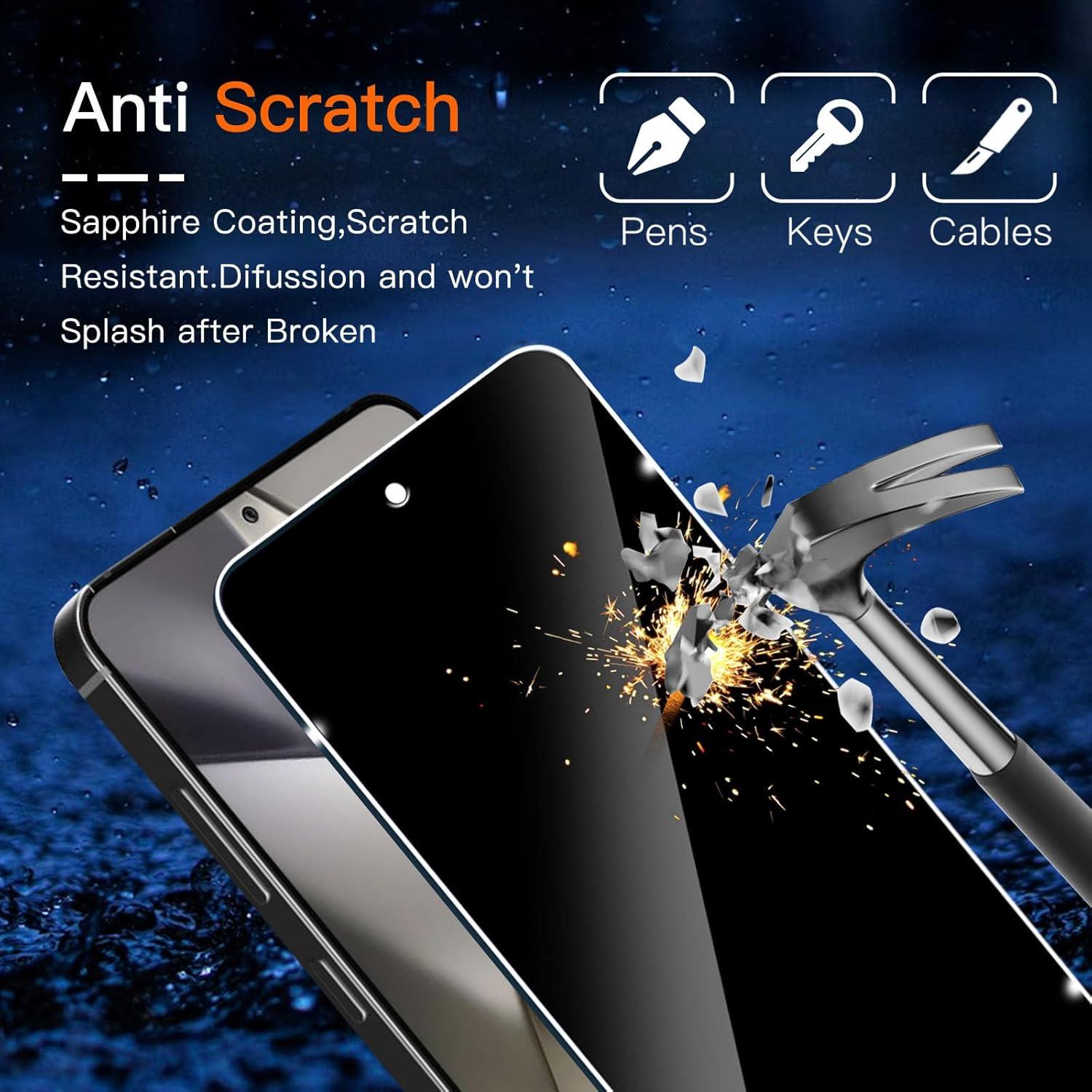 Sichtschutz Schutzfolie Samsung Galaxy S24 Panzerglas 2 Stück Anti-Spy