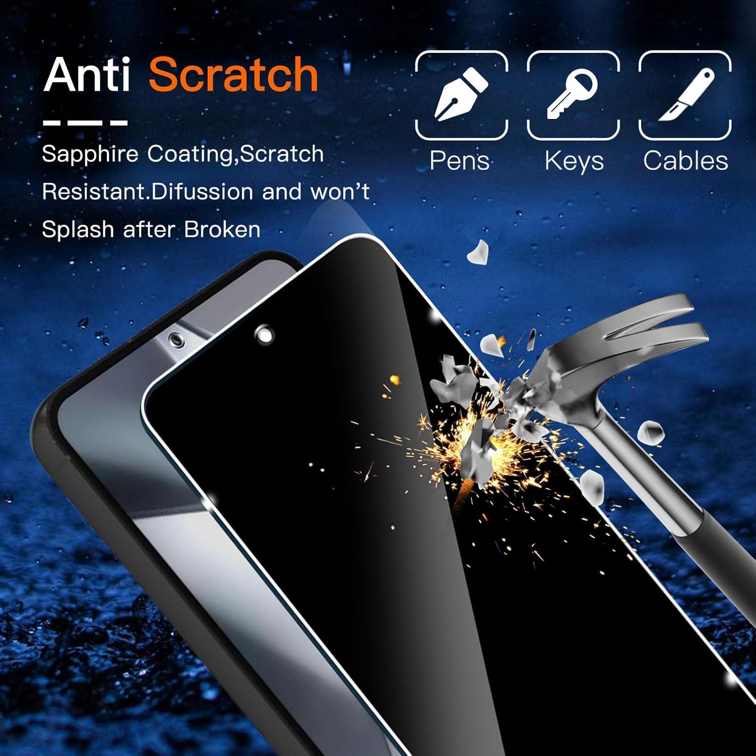 Samsung Galaxy S24 Plus Sichtschutz Schutzfolie 2 Stück Panzerglas 9H Härte Anti-Spy Privacy