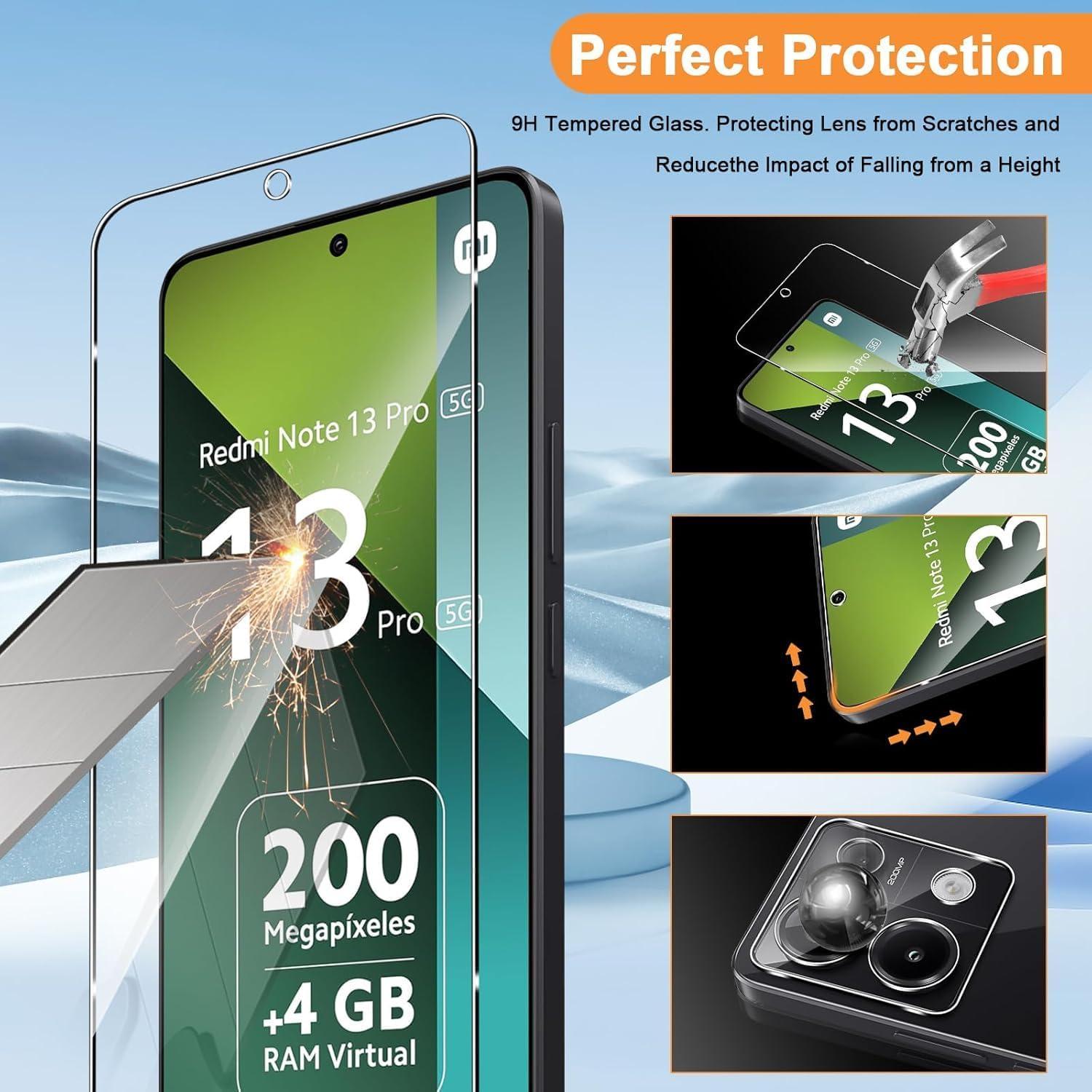 Wayneer Xiaomi Redmi Note 13 Pro 5G Schutzfolie Panzerglas 6