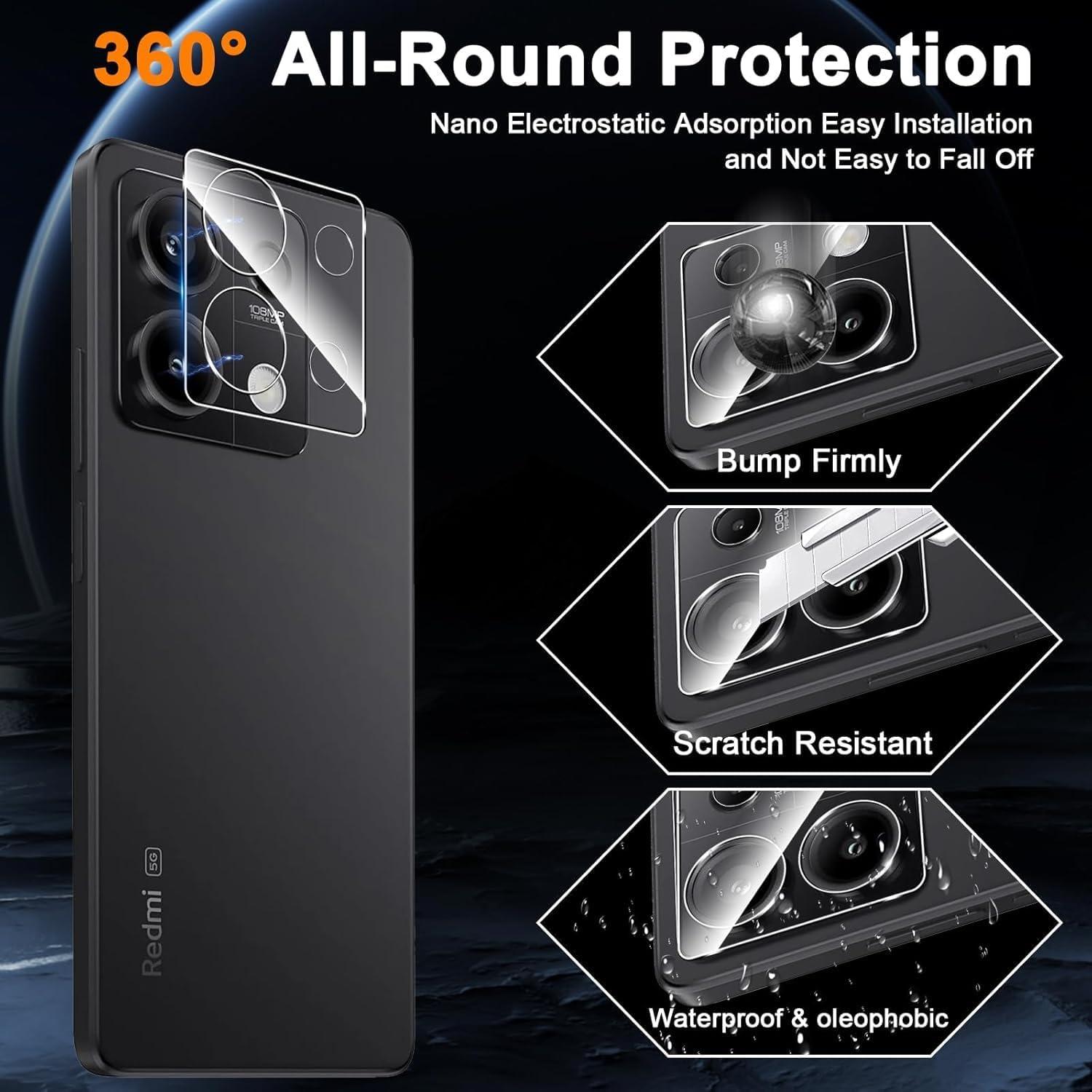 Für Xiaomi Redmi Note 13 Pro 5G - 3X Panzerglas Schutzfolie + 3X Kamerafolie