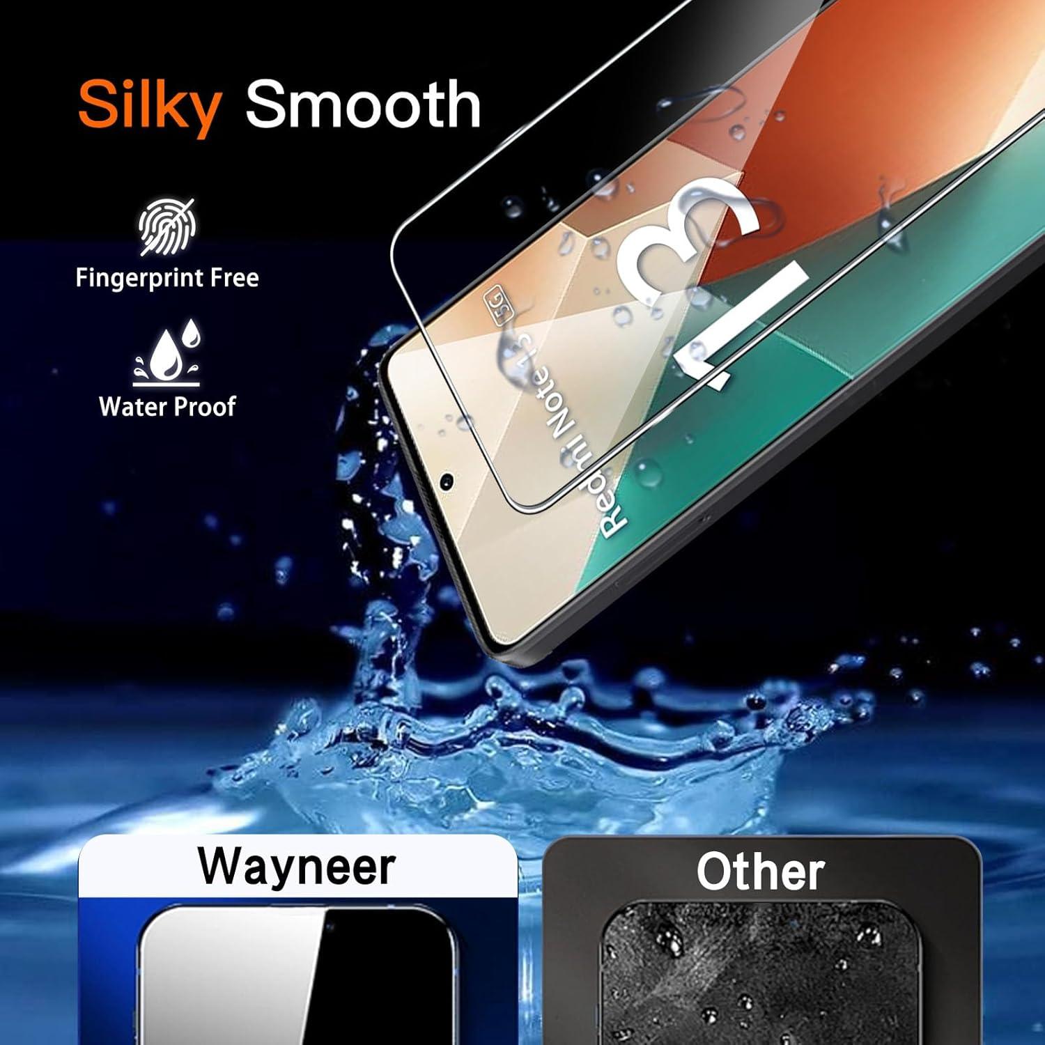 Wayneer Xiaomi Redmi Note 13 5G Schutzfolie Panzerglas 3er Set
