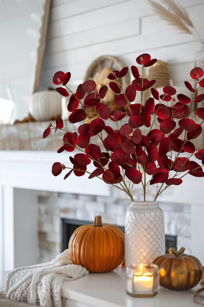 Künstliche Eukalyptus Zweige 81CM 3er Set Dekozweige Kunstpflanze Blumengesteck