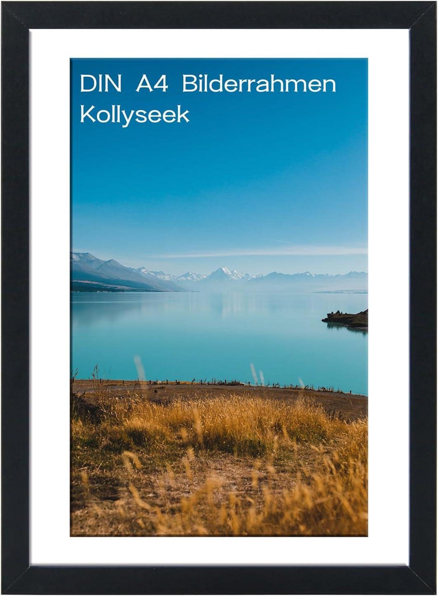 Bilderrahmen DIN A4 Acrylglas MDF Schwarz Wohnzimmer Wanddekoration