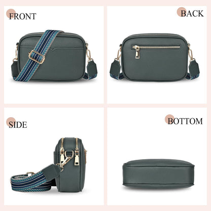 TEUEN Damen-Umhängetasche Crossbody Bag Grün PU Leder