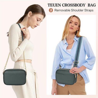 Damen-Umhängetasche Crossbody Bag PU Leder Schultertasche Breitem