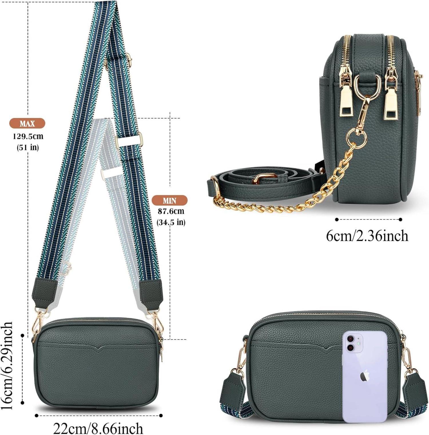 TEUEN Damen-Umhängetasche Crossbody Bag Elegante Schultertasche Grün