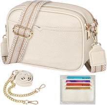 Frauen PU Leder Umhängetasche Kette Crossbody Beige